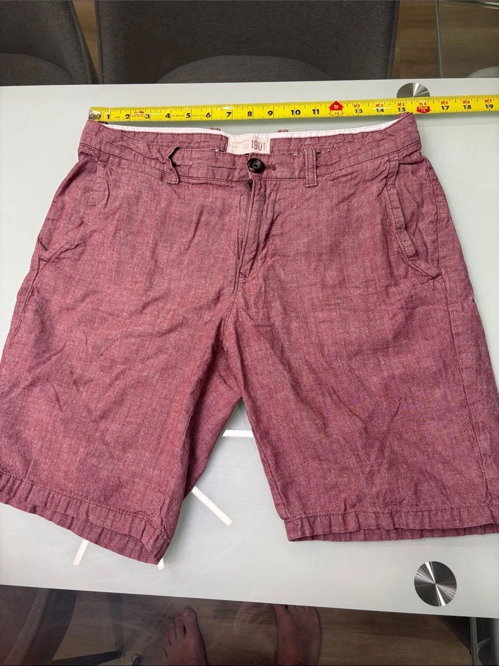 1901 Men's Heathered Burgundy Flat Front Casual Shorts